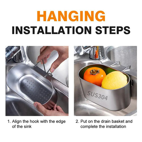 Super Solid Stainless Steel Hanging Sink Strainer Basket That Makes Catching Food Scraps Absolute No Sweat For Kitchen Drains Filters Gunk And Washes Produce Dead Simple Silver Finish