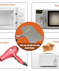 Collage of microwave oven, hair dryer, toaster, and oven with mica sheet overlay; text reads 'You can cut the size you need freely.'