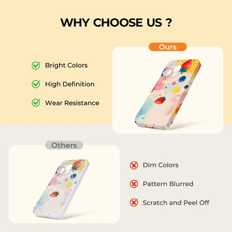 Comparison of Dope 10 Pack Sublimation Film Sheets for Phone Cases with vibrant and durable print against dim competitor