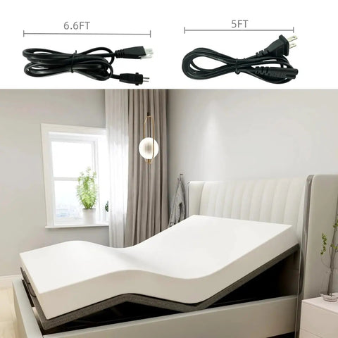 Adjustable Bed Power Supply Adapter Replacement Cord Kit with 6.6ft and 5ft cords for Ergo Extend Sealy Ease Serta New Gen Electric Beds