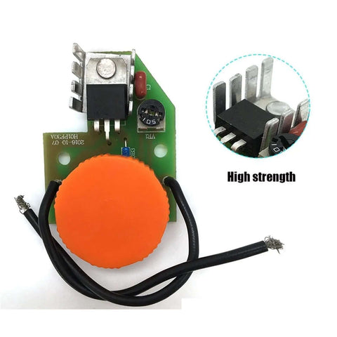 Orange knob on green circuit board for Sander Switch For Electric Grinder And Jig Saw 220V With 6 Speed Control And 180 Polisher Switch