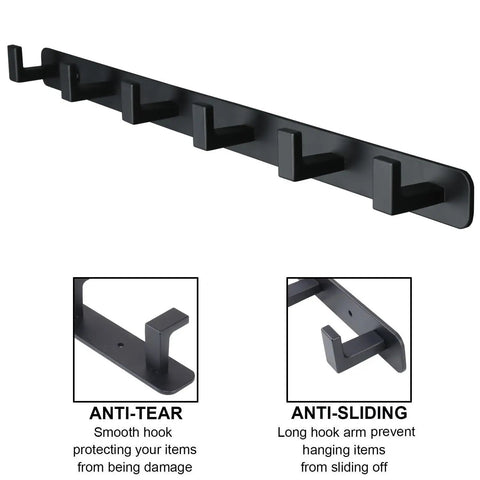 Heavy Duty Wall Mounted Coat Rack With Six Sturdy Hooks Crafted From Solid 304 Stainless Steel Rust Resistant Entryway Organizer Built Tough For Real Life Hassle Free Mounting And Smooth Curves To Save Your Gear