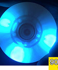 Glow In The Dark Inline Skate Wheels 76mm And 80mm With ABEC 9 Bearings For Indoor And Outdoor Use 4 Pack In Blue glowing detail