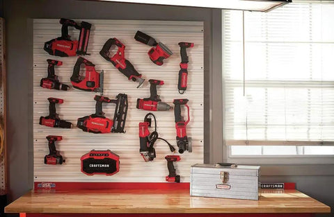 VersaTrack Garage Storage Rail With Twenty Piece Mounting Accessories For Drywall Studs And Masonry Pegboard Ready Patented Hooktite