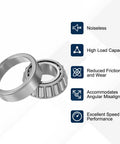 Beefy Heavy Duty Tapered Roller Bearing Cone and Cup Set 30mm Bore 62mm OD 21.25mm Thick Chrome Steel ABEC3 with features