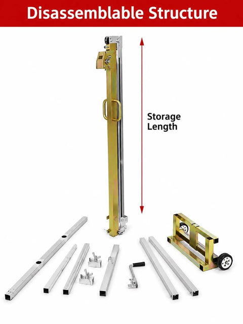 Heavy Duty Hand Crank Winch Stacker For Lifting Heavy Loads Smooth Manual Lift With Locking System disassemblable structure and components