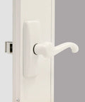 White Storm Door Lever Handle With Surface Mount Hardware Georgian Style Lever For Wood Metal Or Vinyl Doors Easy Grip Ergonomic