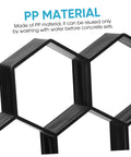 Close-up of hexagon concrete paver mold showing PP material for DIY gardens and patios, size 11.41 x 11.02 x 1.69 in.