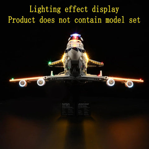 LED Light Kit For LEGO Shuttle Carrier Aircraft 10360 Building Blocks Model Lighting Set Lighting Only Model Not Included Battery Pack Not Included Compatible With Display Or Dioramas showing lighting effect