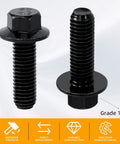 Close-up of Grade 10.9 bolts from 12 Piece 5.3 and 6.0 LS Exhaust Manifold Bolts Set 551696 for GM LS1 LS2 LS3 LSX LT Engines.