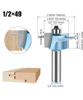 Kick Your Woodworking Game Up With This 1/2 Inch Mortise And Tenon Router Bit, showing dimensions and design for precise joinery.