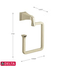 Dryden Towel Ring In Polished Nickel Finish Measures 7.75 By 6 By 3.5 Inches Extends 3.25 Inches From Wall With 6 Inch Square Mount
