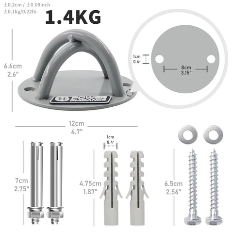 Built Like A Tank Wall And Ceiling Mount Bracket For Suspension Straps Gymnastic Rings, includes heavy-duty mounts and hardware.