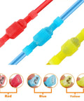 112 Piece Nylon Spade Connector Kit With Quick Disconnects, Color Coded 22 to 18 AWG, 16 to 14 AWG, And 12 to 10 AWG, showing red, blue, yellow connectors.