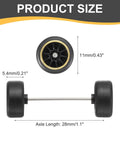 Four Pack 1/64 Scale Wheels And Tires Set With Real Riders Rims Axles Included For RC Diecast Cars; product size dimensions displayed.