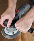 Using Powerful 4.5 Amp 6 Inch Orbital Sander And Polisher With Variable Speed 2,500 To 6,800 OPM Corded For Swirl Free Sanding on wood surface