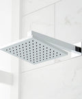 Slick Matte Black Hibiscus Thermostatic Shower System With 1.8 GPM Flow Control sleek square shower head design. 