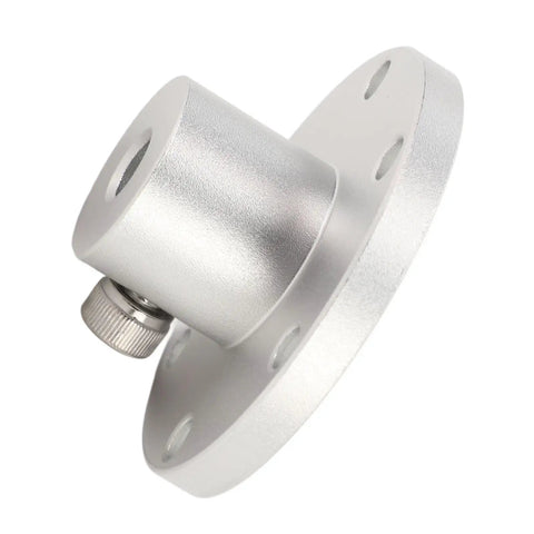 Smooth Operator 8mm Flange Shaft Coupling With Universal Aluminum Mounting Hub And Precision Motor Guide For DIY RC Projects, silver aluminum flange.