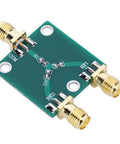 Straight Up 2 Way RF Power Divider With SMA And K Connectors DC To 5GHz Splitter for one to two channel 50 Ohms impedance shown from above.