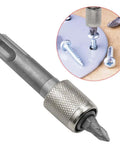 SDS Plus Drill Chuck Adapter to 6.35mm One Quarter Inch Hex Socket Converter with steel build and usage view on screws