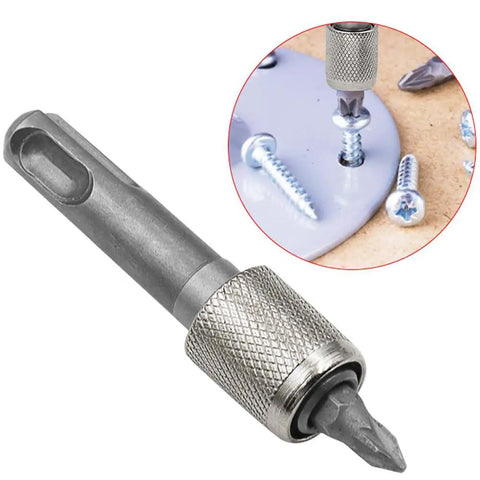 SDS Plus Drill Chuck Adapter to 6.35mm One Quarter Inch Hex Socket Converter with steel build and usage view on screws