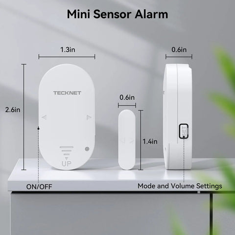 Door Alarms For Kids Safety And Home Security, Two Way Door And Window Alarm, Two In One Alarm And Chime, Three Level Volume Control, Easy Install Door Sensor Alarm Set Of Three, 2.6in sensor