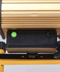 Spot Lighting Rechargeable Cordless Led Work Light Portable Floodlight, showing the power button and battery compartment.