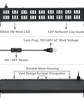 Kickin Black Light Bar For Parties And Neon Decor 54W 395nm UV LED Blacklight 120 Degree Beam with switch and metal housing