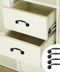 Open white drawers with Vintage Wardrobe Drawer Pulls 4 Pack Matte Black Alloy Handles for Cabinets and Furniture, European Style