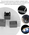 Top Shelf 2 Pack 4 Pin Car Ac Standard Cooling Relay 12V 40A Heavy Duty High Power Switch shown from multiple angles.