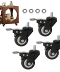 Heavy Duty Swivel Caster Wheels Built Tough For Everyday Hustle Rolls Smooth Pu Rim With Locking Brake And Threaded Stem, set of four.
