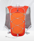 Trail Ready Hydration Vest With Adjustable Chest Straps, Lightweight Pack, orange design, reflective mesh, outdoor fitness gear