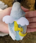 Parrot Bird Harness Leash For Outdoor Training Adjustable Flying Harness with yellow strap on blue bird in hand