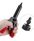 Hand holding Poly Rivet Gun Kit With Rivet Removal Tool Ergonomic Lightweight Design For Plastic Rivets Includes 40 Polyoxymethylene Rivets