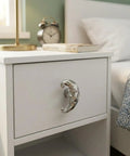 Four Piece Crescent Moon Cabinet Knobs Vintage Retro Drawer Pulls With Moody Carved Faces For Gothic Boho Kitchen And Vanity Hardware Killer Look That Definitely Levels Up Your Whole Home Decor Game on white nightstand.