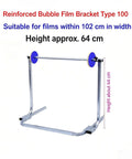 Heavy Duty Tabletop Bubble Wrap Dispenser Adjustable Shipping Station Stand For Moving And Packing Thick Foam Roll Rack Handles Up To 48 Inches, reinforced steel bracket for bubble film, height approx 64 cm.