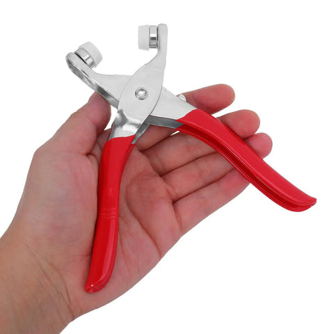 Sturdy Stainless Steel Snap Fasteners Kit Setter Tool With Five Claw Designed For Easy Garment Repairs And Craft Projects, red handles