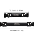 Heavy Duty CNC Hardened Steel Drive Shaft For Axial SCX24 Rock Crawler Jeep Bronco JL with size measurements and INJORA branding.