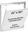 Heavy Duty No Hassle Slick Seamless 22 By 30 Drywall Inlay Access Panel For Walls And Ceilings quick release hatch detail.