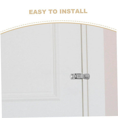 FOYTOKI stainless steel boat latch installed on white cabinet door; marine-grade 316