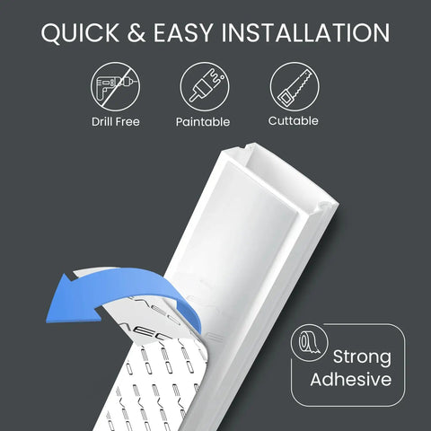 Wall Cable Hider Kit Conceals Up To 153 Inches Of Wires With Easy Adhesive Install No Tools Needed A Neat Cable Raceway
