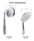 Forte Multifunction Handshower All In One Handheld Showerhead With 3 Spray Settings And 2.5 GPM Flow, Vibrant French Gold Finish, side view