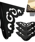 Solid As A Rock Metal Corner Protectors For Furniture Featuring Dope Vintage Floral Accents Seriously Rust Resistant Heavy Duty Edge Guards set of four black decorative corner guards on a table.