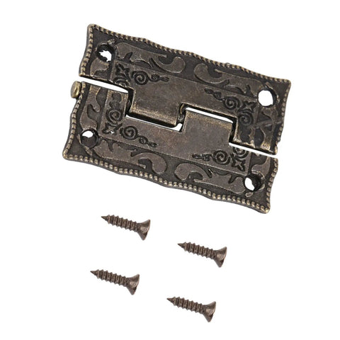 Antique Bronze Box Hinges 10 Pack Built To Last Tough As Nails Heavy Duty Iron Construction with screws for jewelry boxes.