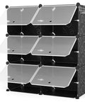 Space Saving 6 Tier Shoe Rack Organizer Holds 24 Pairs Free Standing Stackable Shoe Cabinet With 2 Versatile Hooks For Bedroom Black Durable Easy Assembly