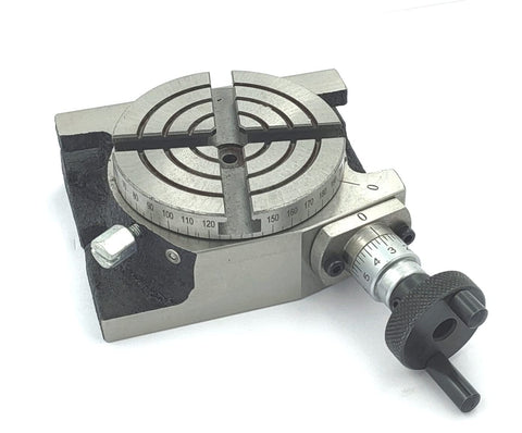 Compact 80mm Rotary Table With 3 Inch Regular Size, ER20 Collet Adapter, M6 Clamp Kit, 360 Degree Dial, 1:36 Worm Gear