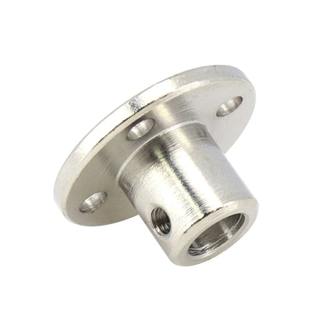 S SYDIEN 6mm rigid flange shaft coupling, silver metal with mounting flange and screw holes