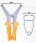 14 Piece Miter Spring Pliers Kit with 1 miter spring pliers and 1 storage ring, dimensions labeled, for frames and composite material joints.