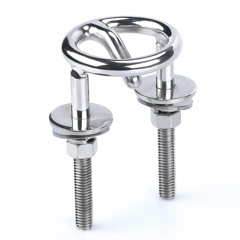316 Stainless Steel Transom Mount Ski Tow Eye for Boats and Kayaks Saltwater Ready Heavy Duty Mount with thick Eye Ring
