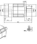 High Precision Helical Gear Planetary Reducer Gearbox 50 To 1 Ratio Compatible With 80mm Mount 750W AC Servo Motor technical drawing with dimensions